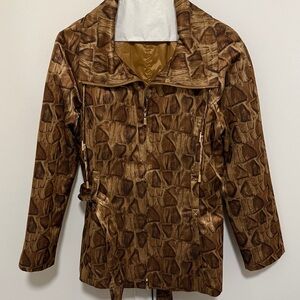 St. John Sport Belted Woman’s Jacket with Double Zipper  Closure. Size small.